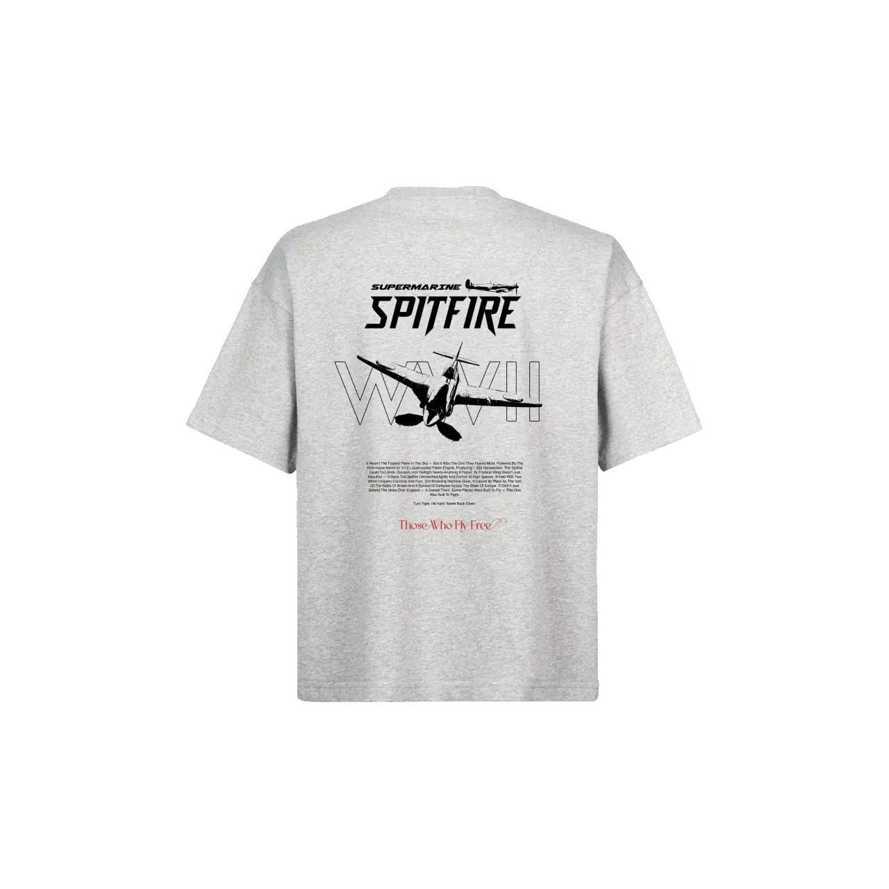 Supermarine Spitfire Light Gray Marl tee