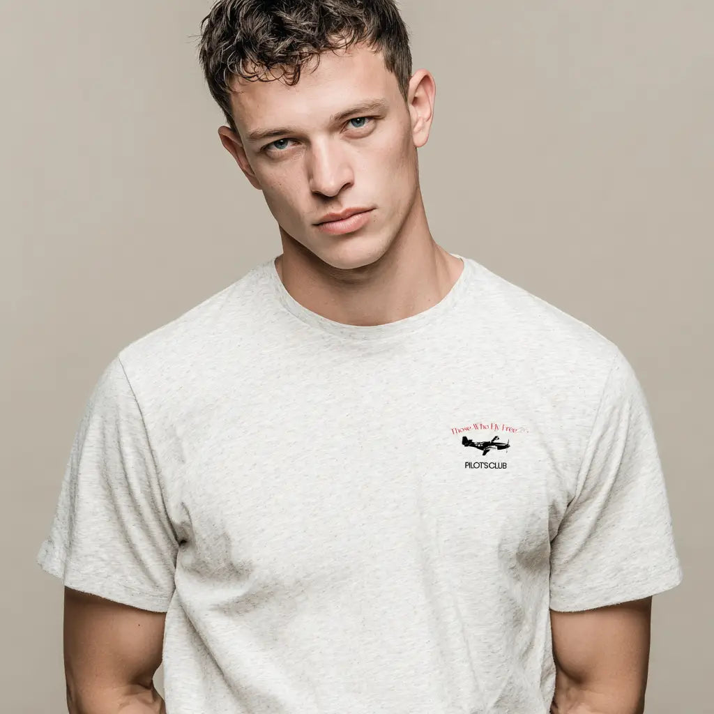 P51 Mustang Light Gray Marl tee