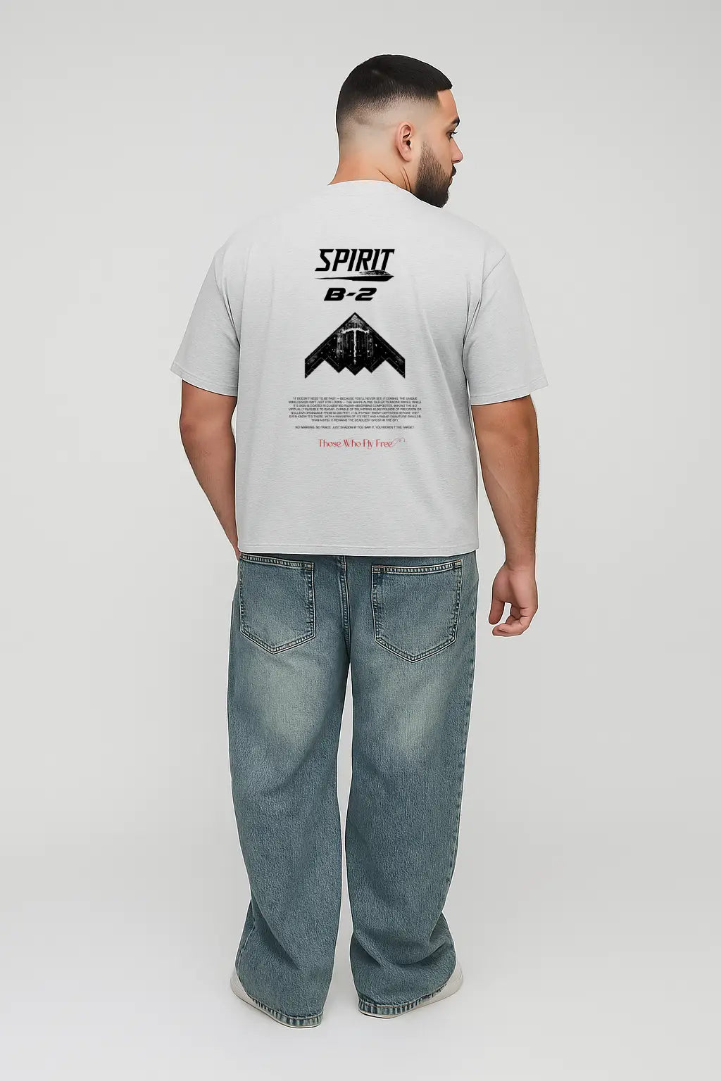 B2 Spirit Stealth Bomber light gray marl tee