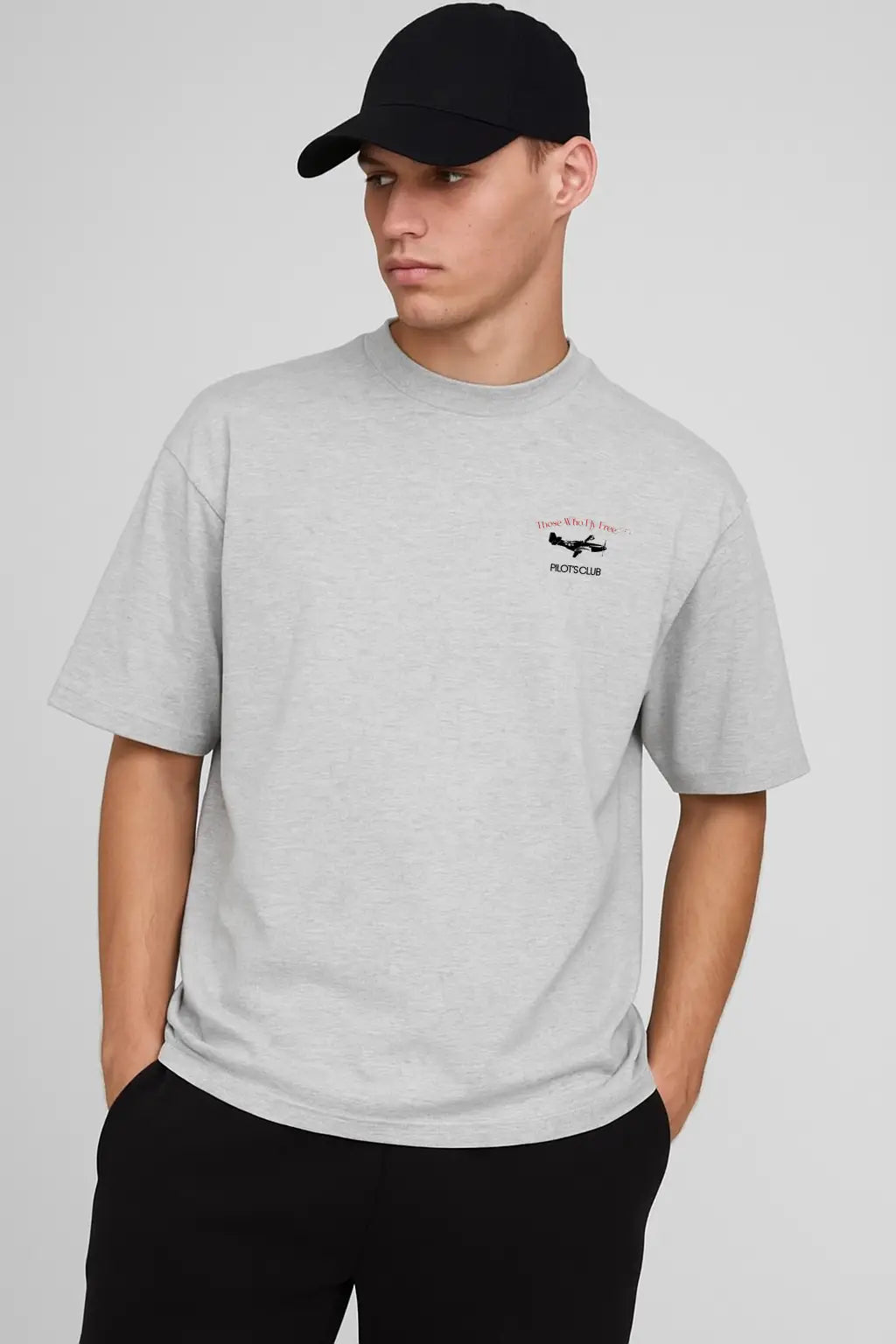 P51 Mustang Light Gray Marl tee