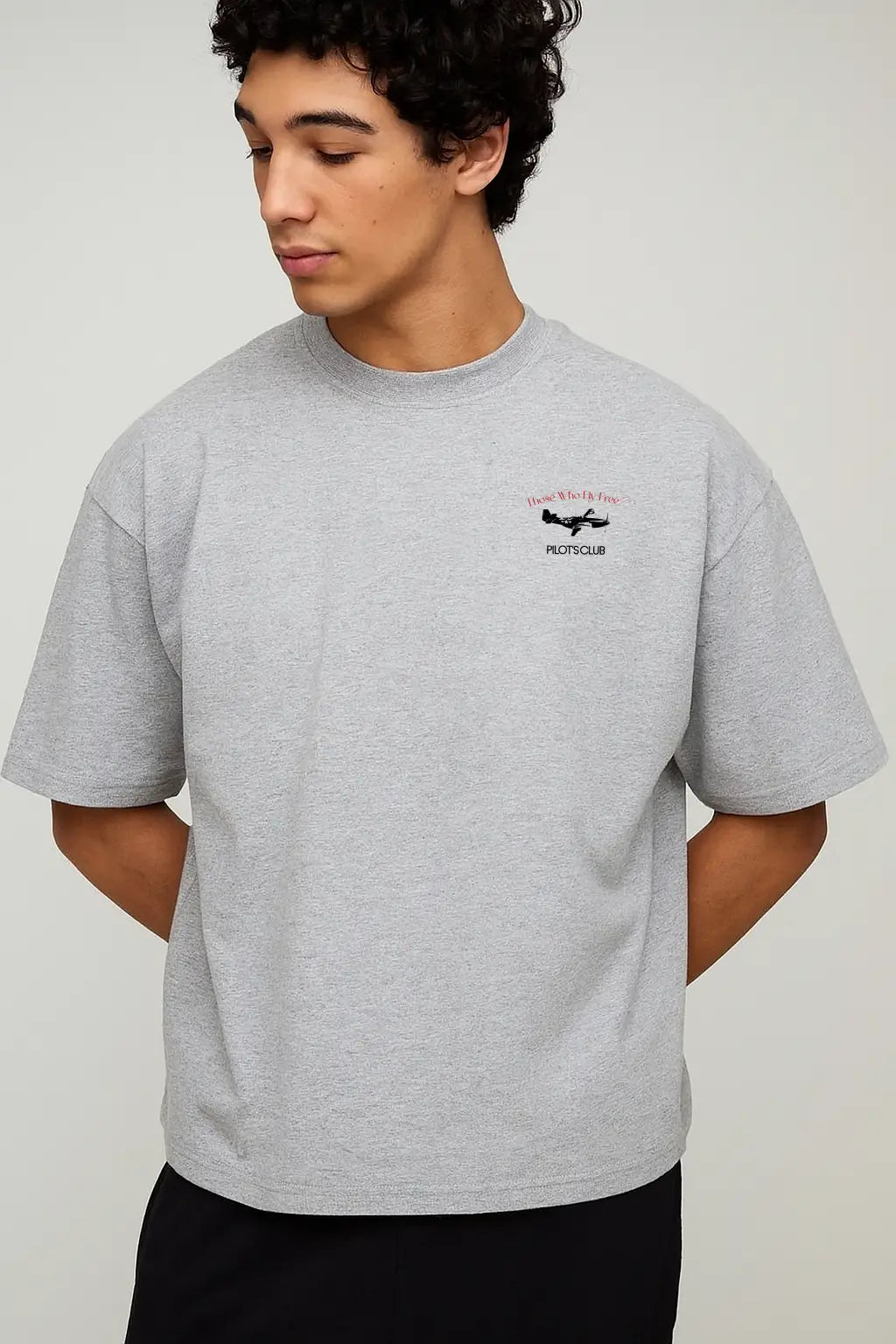 P51 Mustang Light Gray Marl tee