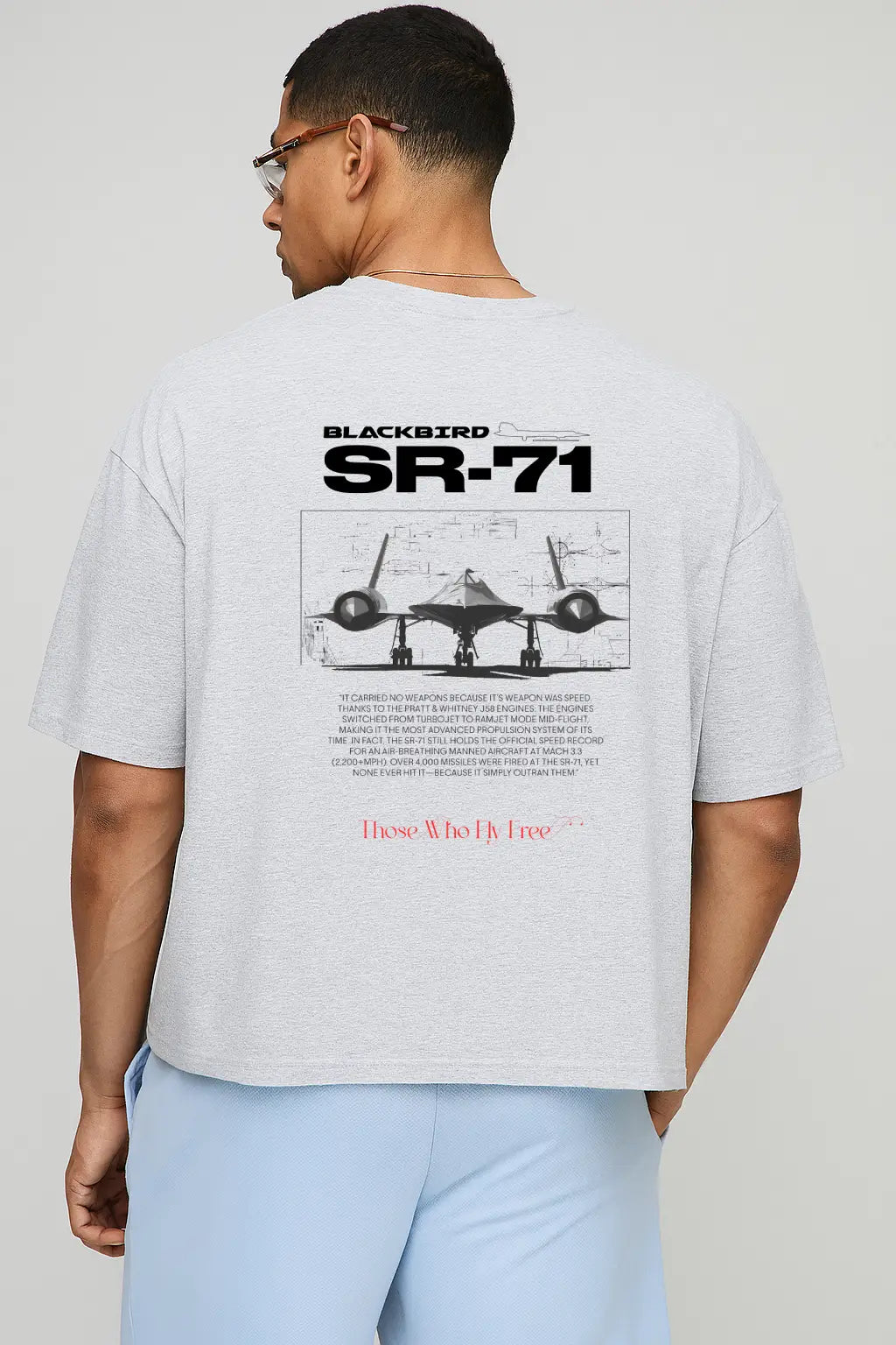 SR71 Light Gray Marl Tee