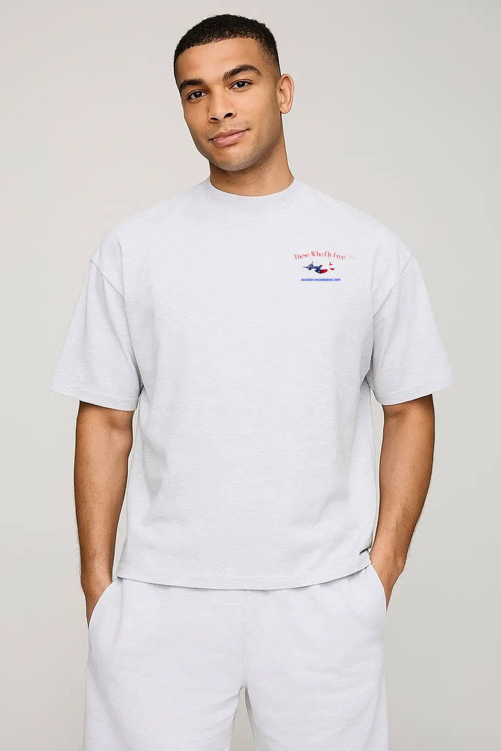 SR71 Light Gray Marl Tee USA Flag