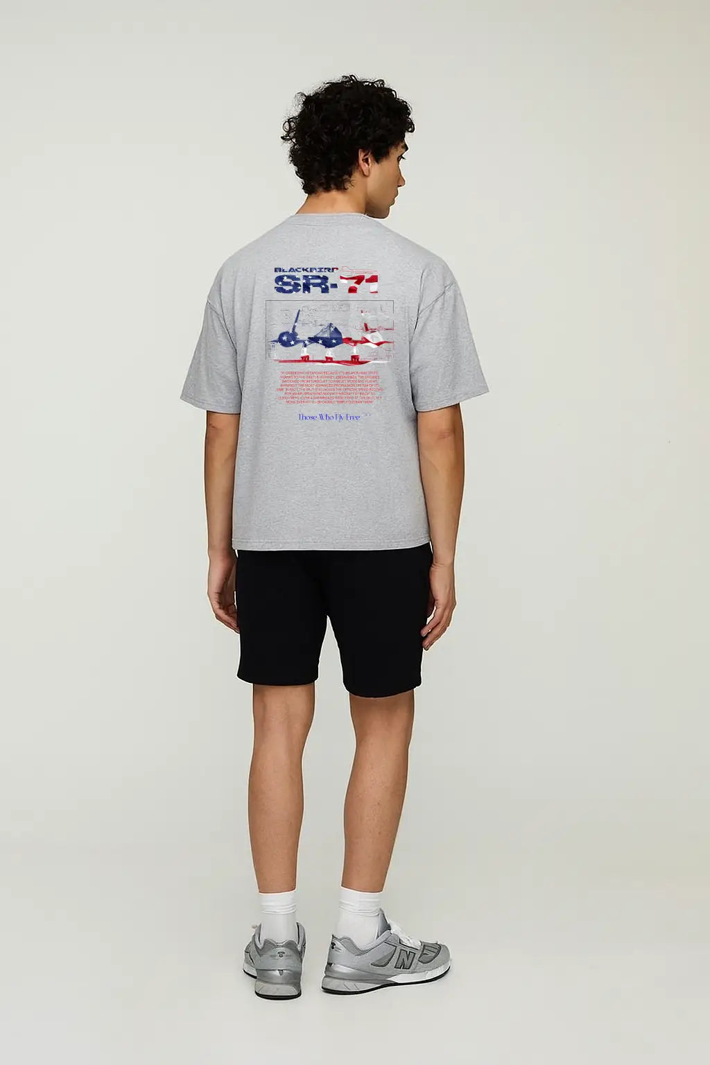 SR71 Light Gray Marl Tee USA Flag