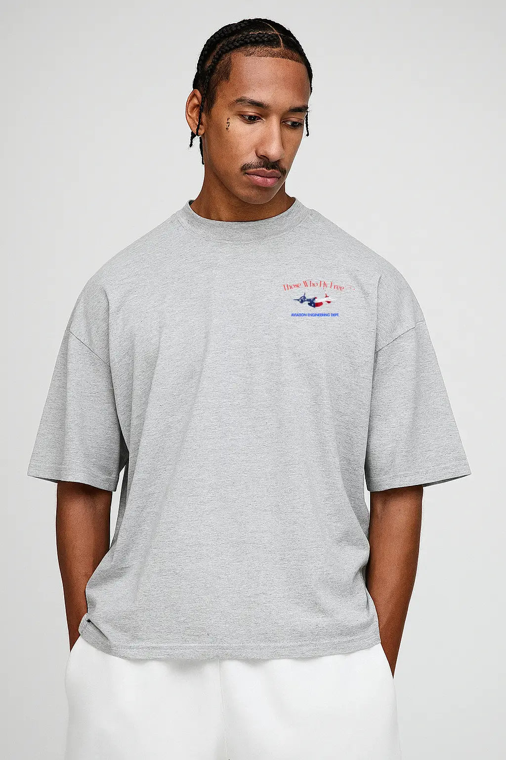 SR71 Light Gray Marl Tee USA Flag