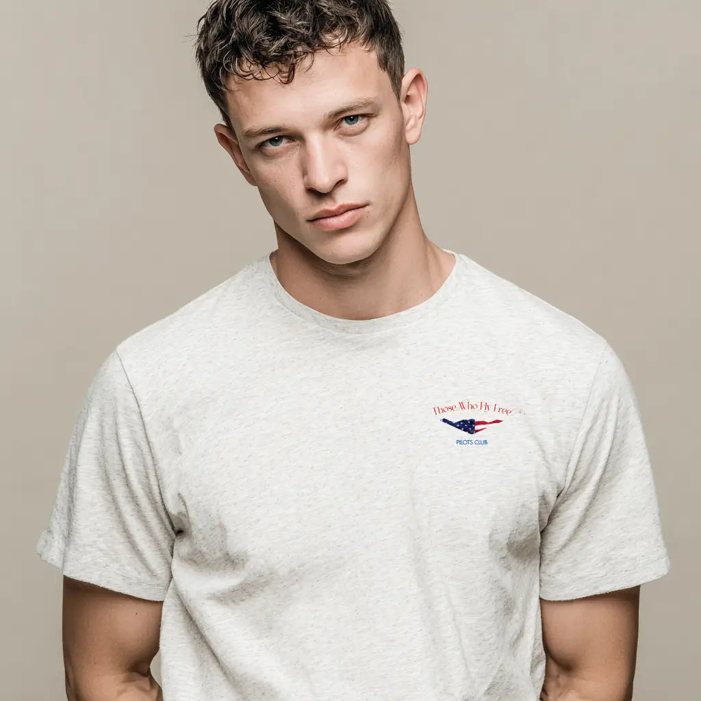 B2 Spirit Bomber USA Flag light gray marl tee