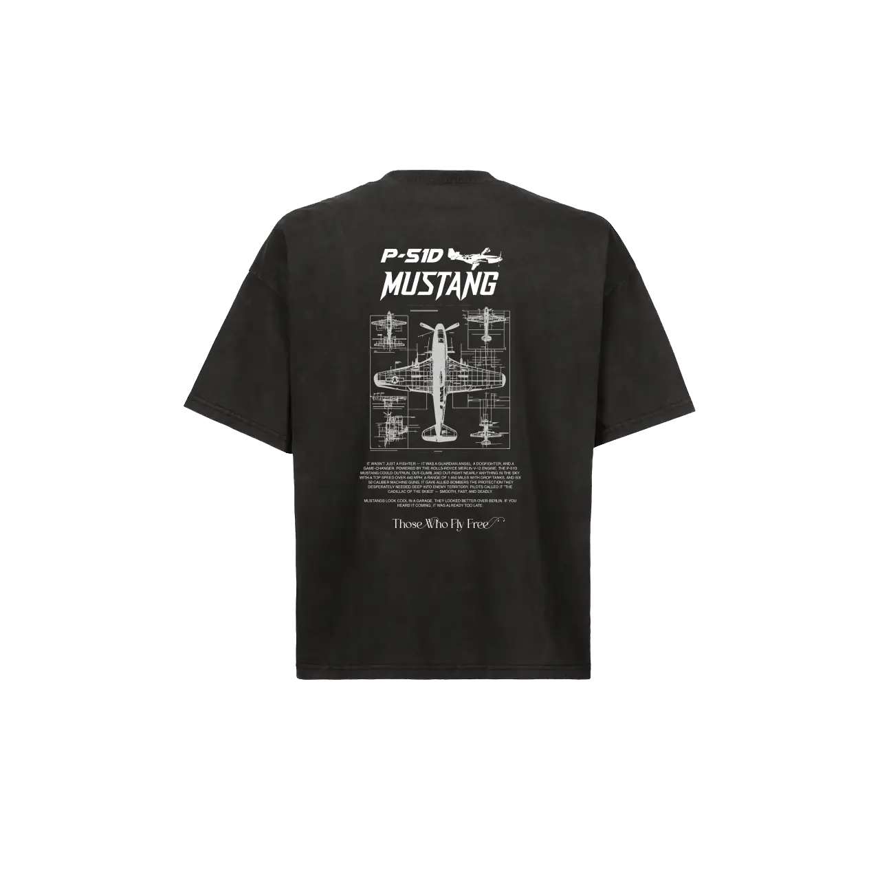 P-51 Mustang Vintage Black tee