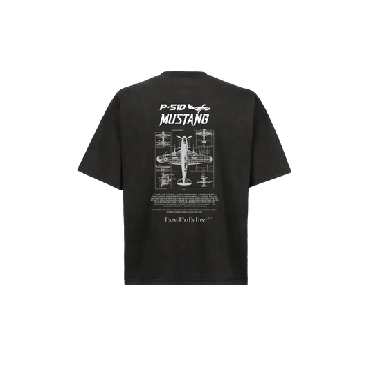 P-51 Mustang Vintage Black tee
