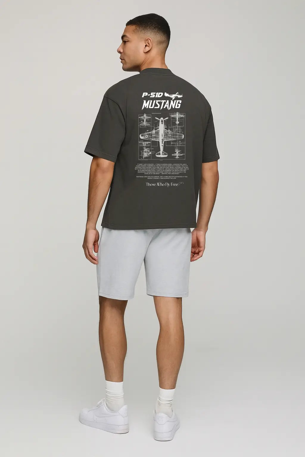 P-51 Mustang Vintage Black tee