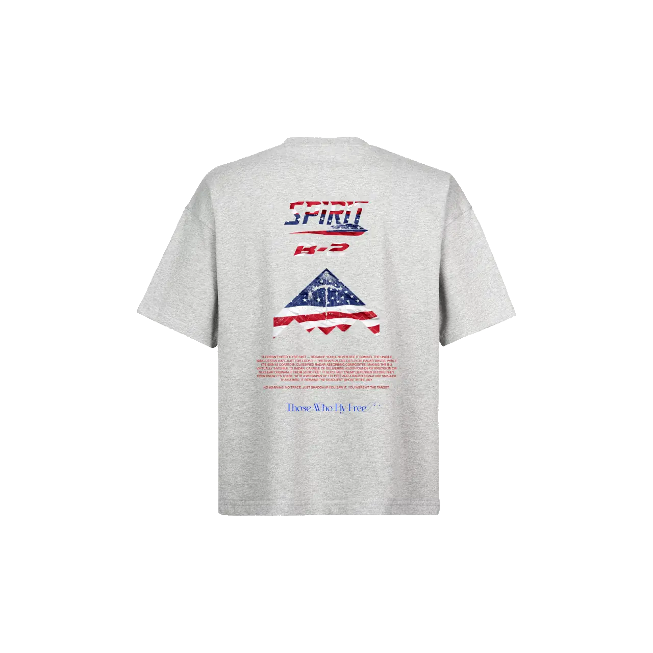 B2 Spirit Bomber USA Flag light gray marl tee