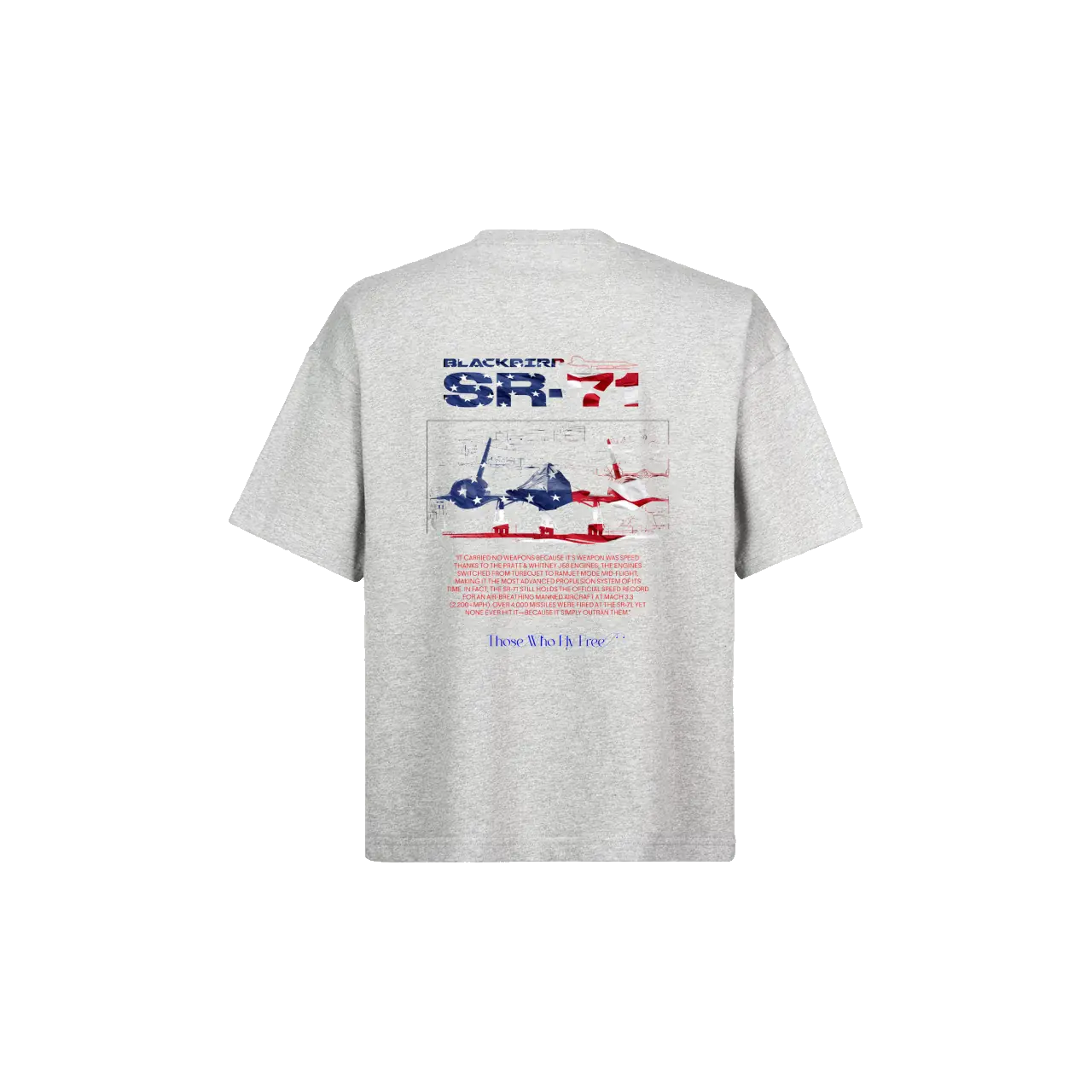 SR71 Light Gray Marl Tee USA Flag