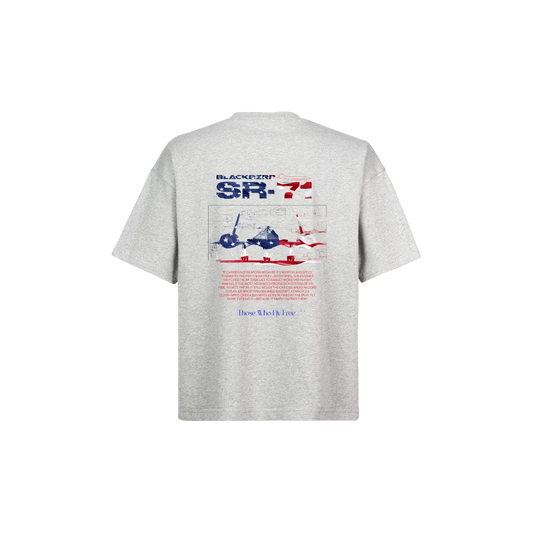 SR71 Light Gray Marl Tee USA Flag