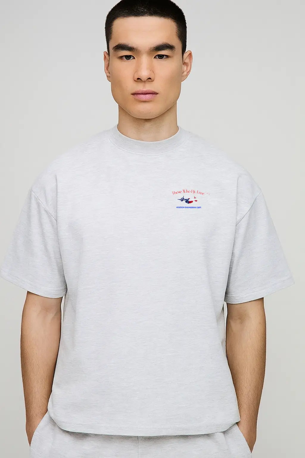 SR71 Light Gray Marl Tee USA Flag