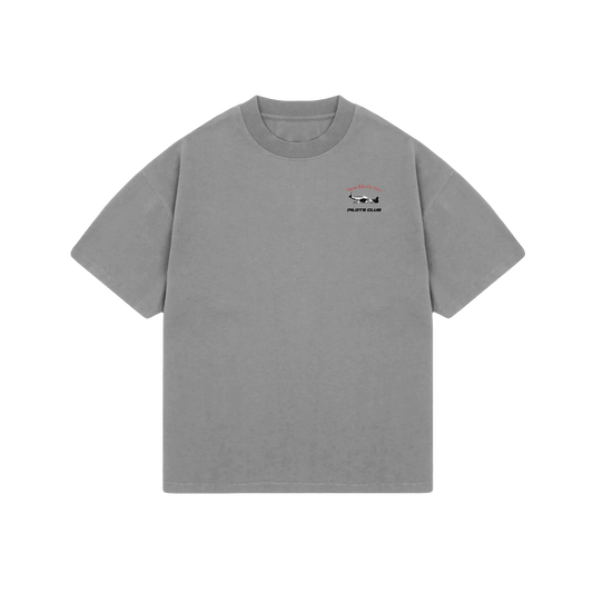 P-51 Mustang Oversized Vintage Gray Tee