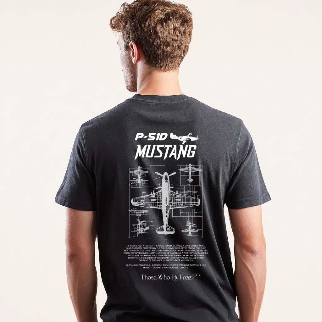 P-51 Mustang Vintage Black tee