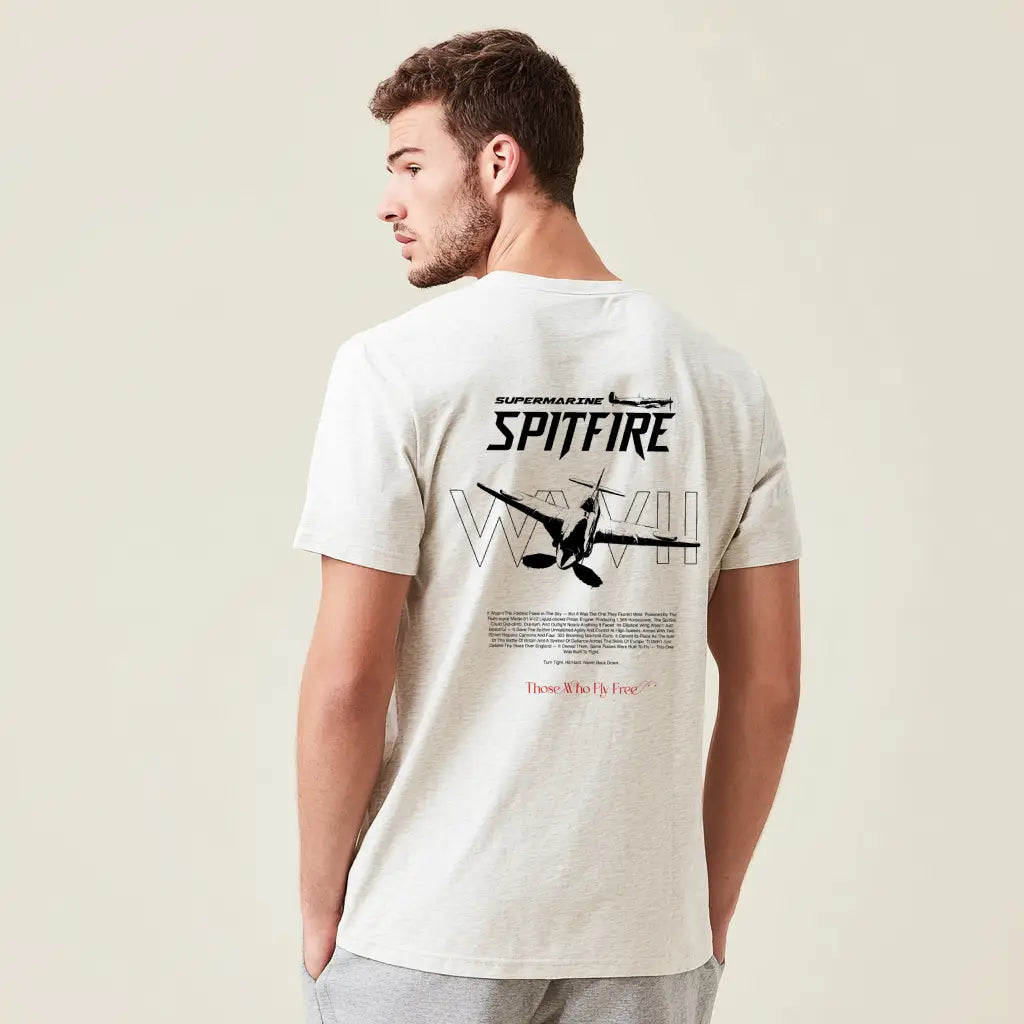 Supermarine Spitfire Light Gray Marl tee